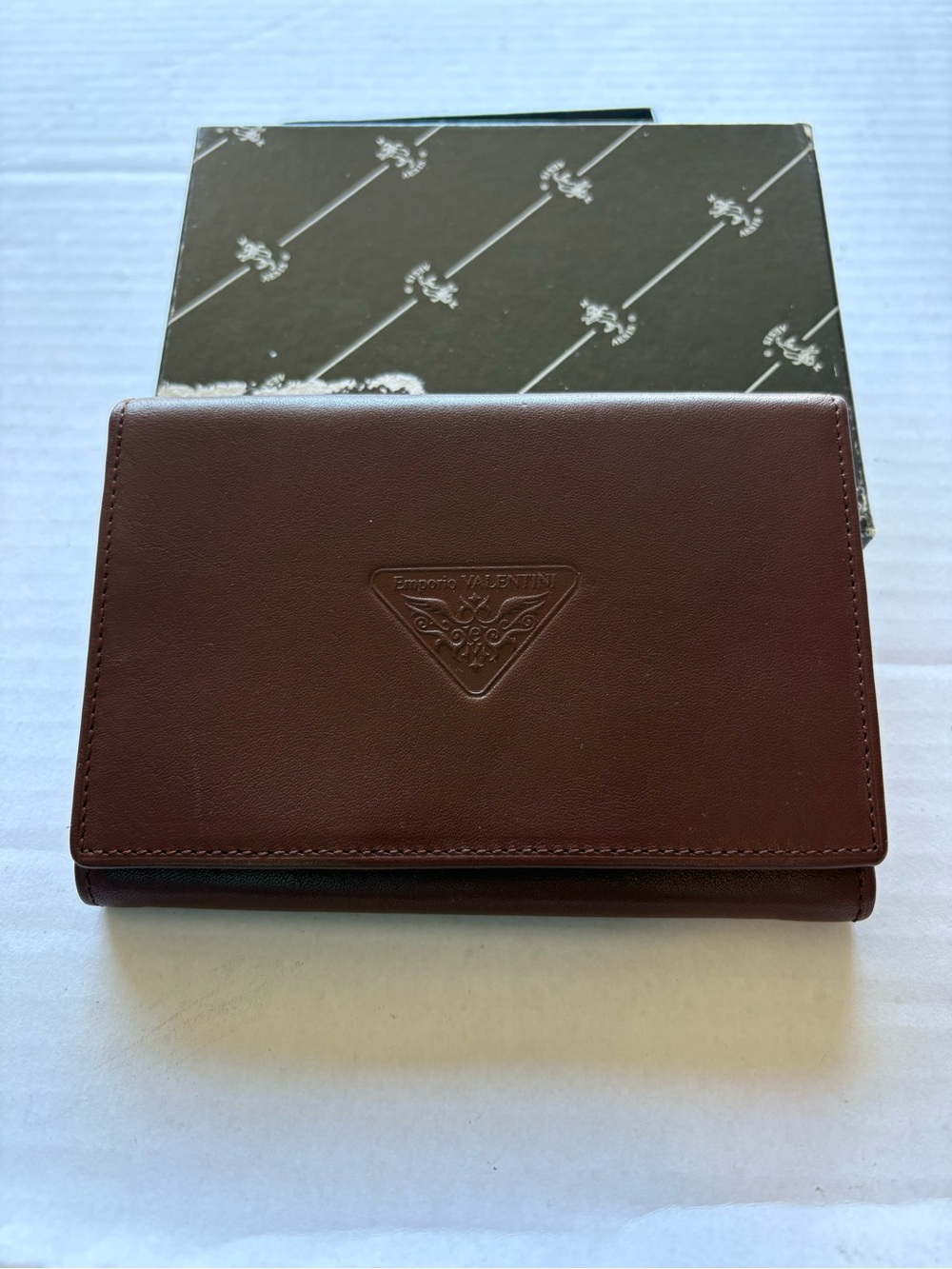 Brown Leather Women's Tri-Gold Wallet